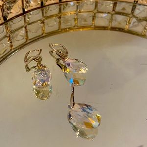 Silver and Swarovski earrings and pedant set